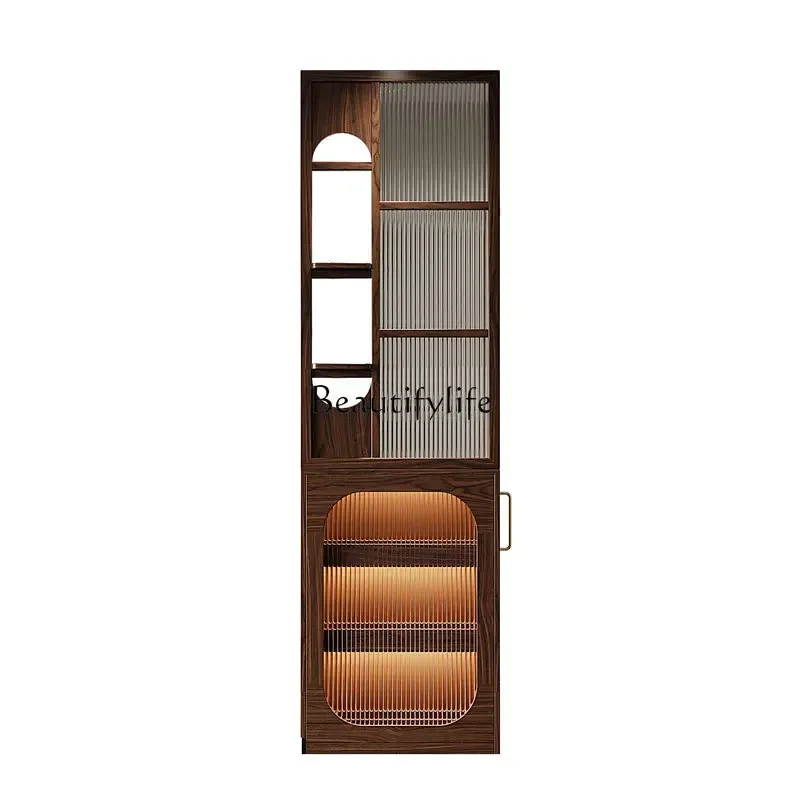 

New Chinese Style Living Room Glass Screen Entrance Cabinet Household Solid Wood Bathroom Covering Storage Rack