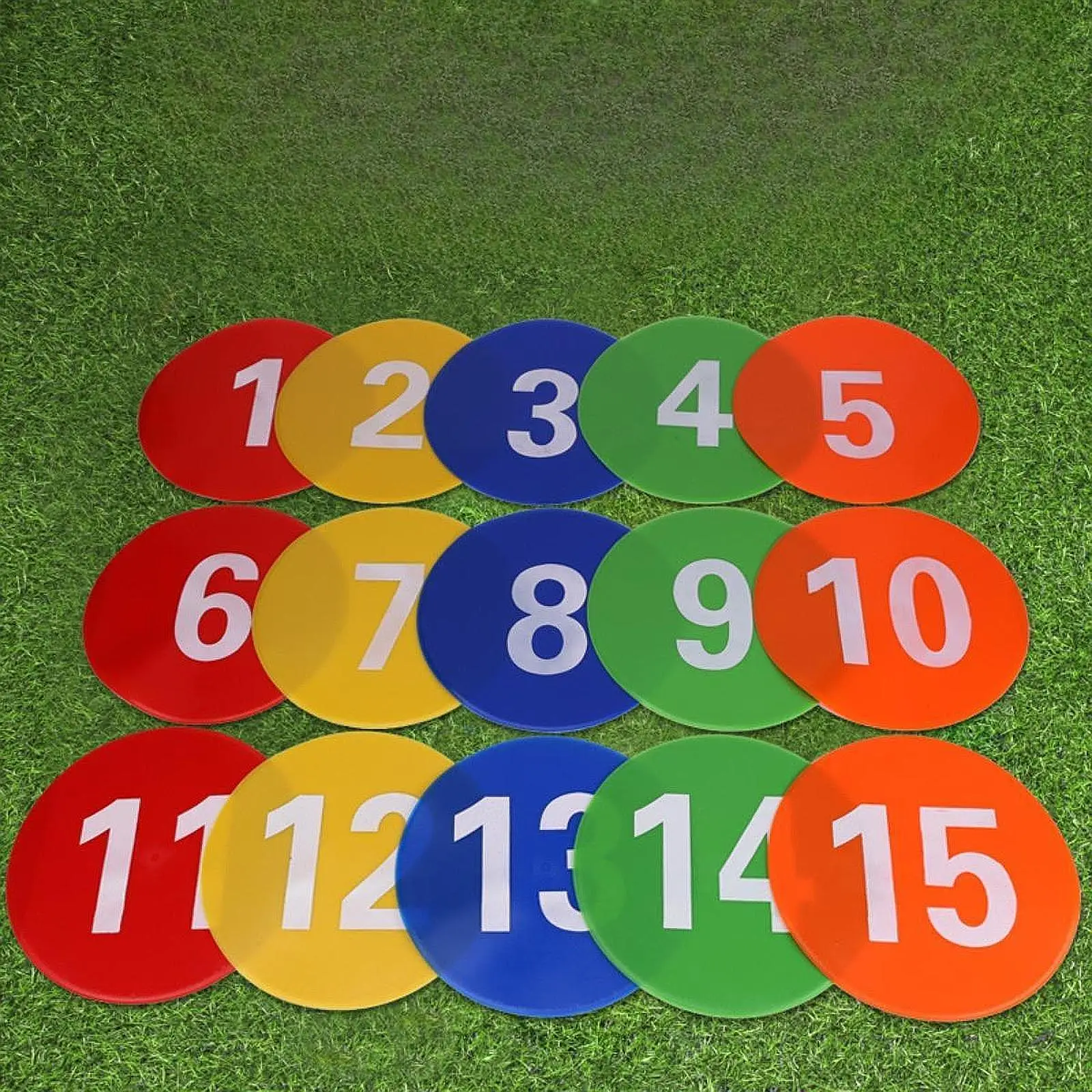 15Pcs Numbered Spot Markers Floor Dots for Exercises Sports Games Field