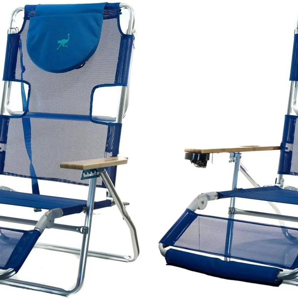 

Lightweight Aluminum Frame 5 Position Reclining Beach Chair (2 Pack)