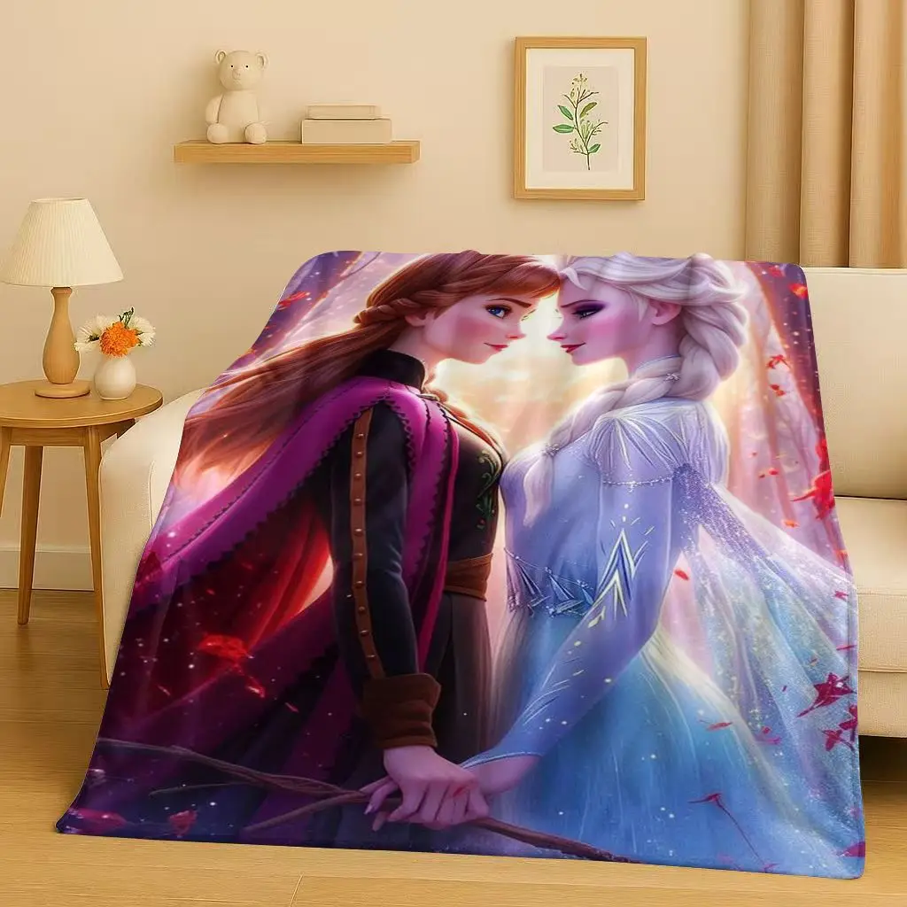 

3D New Sanrio Frozen Anna Elsa Cartoon Girl Christmas Gift Flannel Blanket,Ultra Soft Plush Throw for Home Bedroom Bed Sofa Kids