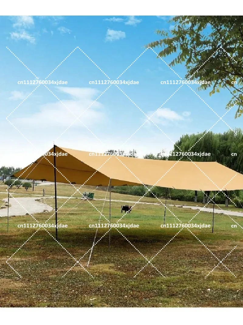 6x8m Waterproof Oxford Canopy Outdoor Camping Awning Sun Shelter Tarp with Reinforced Hanging Points