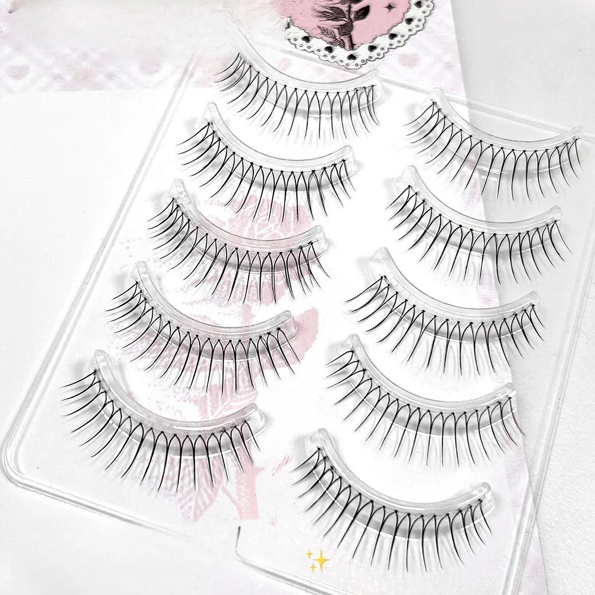 Korean U-shaped Individual False Eyelashes Lash Extension Noglue Idol Lashes Natural Comic Eye Lash Clusters Makeup Cosplay