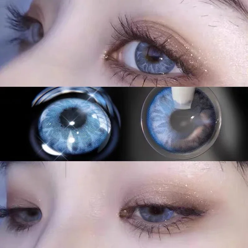AMARA Eye Contact Lenses 2pcs/pair Color Purple Contact Lens Eye Color Cosmetic Colored Contact Lens Beauty Eye Makeup