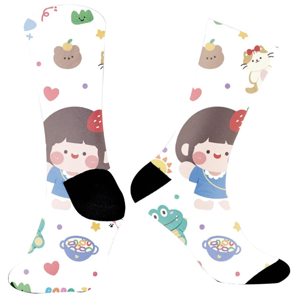 Fashionable Comfortable Suit In All Seasons Socks 2024 New Colorful Small Print Mid-Calf Socks