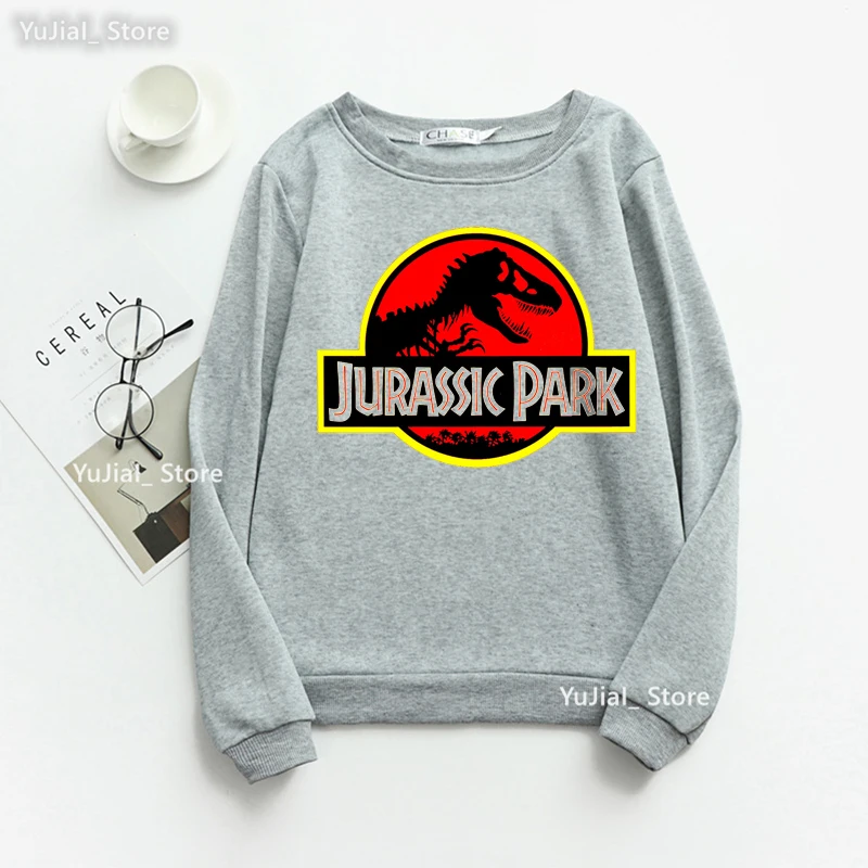 

2022 New Jurassic Park Dinosaur Graphic Print Sweatshirt Girls Funny Harajuku Kawaii Clothes Jurassic World Long-Sleeved Jumper