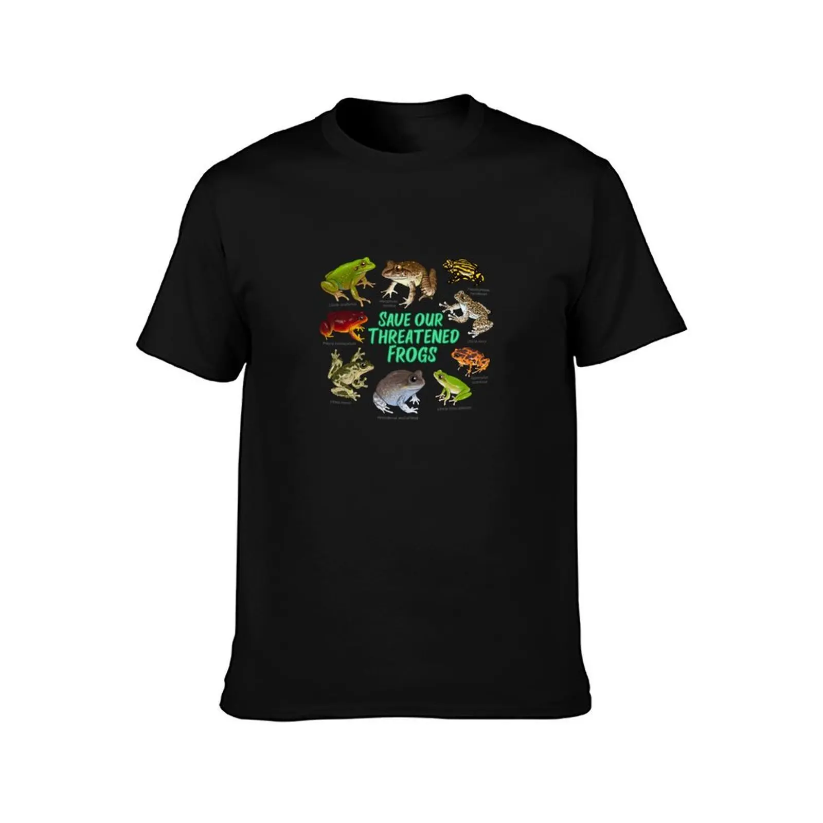 Save Our Threatened Frogs T-Shirt Big Size Short Sleeve Tee for Men