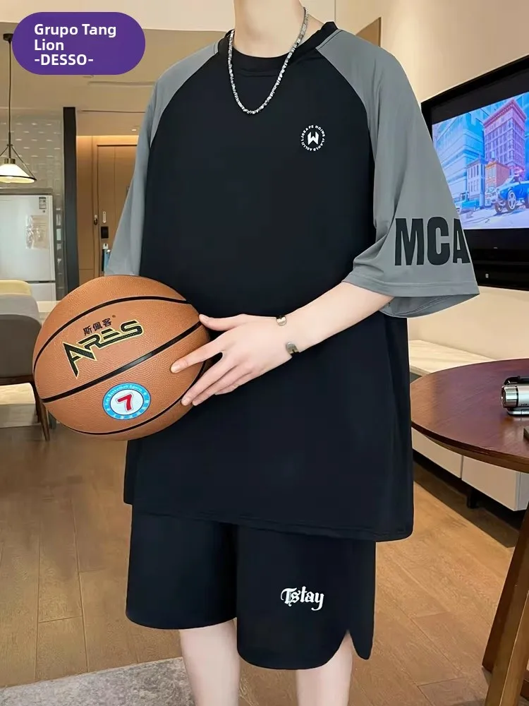 desso-basketball-uniform-set-men's-summer-ice-silk-short-sleeve-t-shirt-fitness-running-sports-wear-two-piece-set-youth-polyu