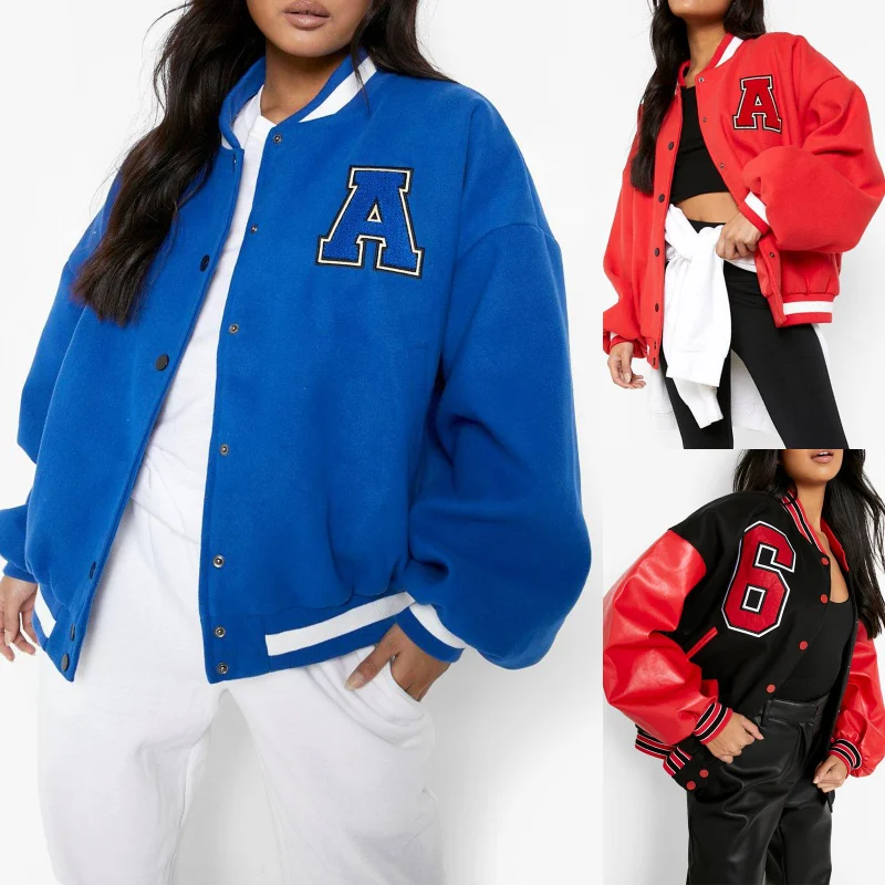 Straße Baseball Jacke Herbst Winter Neue Paar Hip Pop Fleece Verdickt Varsity Jacke Für Frauen ropa mujer Leder Jacke 방수자켓