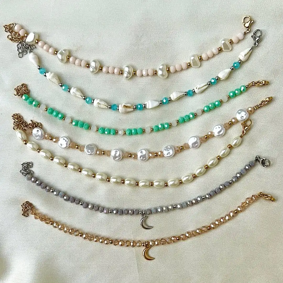 

High Quality Glass Crystal Beaded Bracelet Nautical Jewelry Magic Baroque Pearl Bracelet Gold Jewelry Matte Jewelry