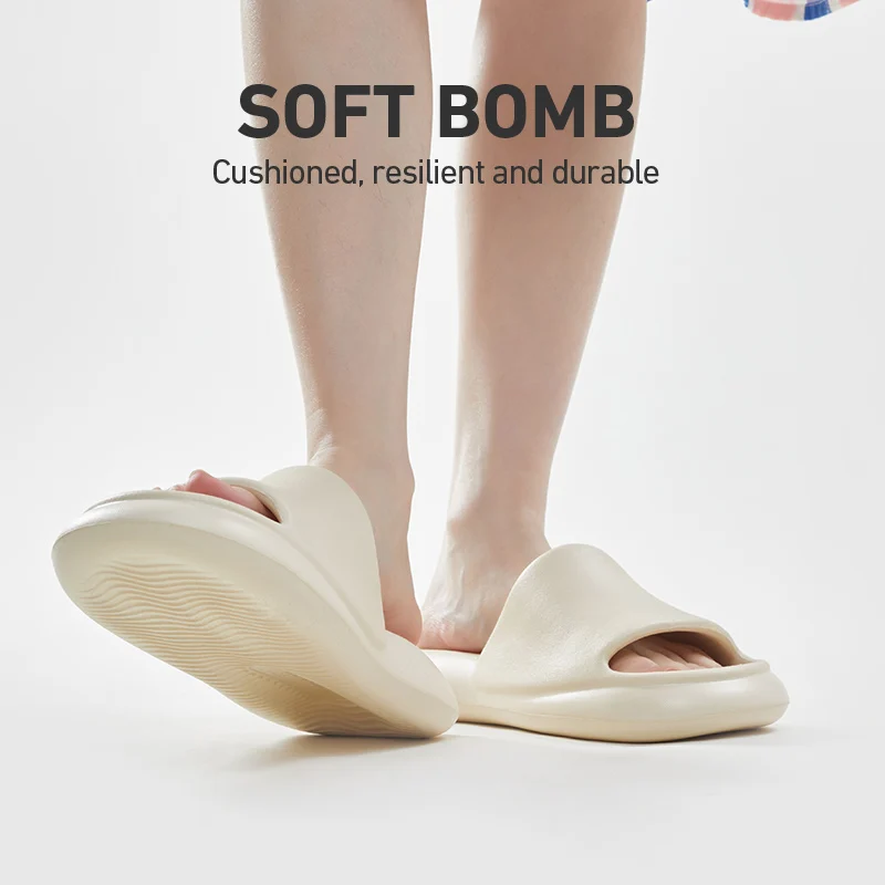 UTUNE Air Cushion Sole Women Slippers Soft Rebound Shock-absorbing Mute Beach Shoes for Women Flip Flops Home Non-slip Sandals