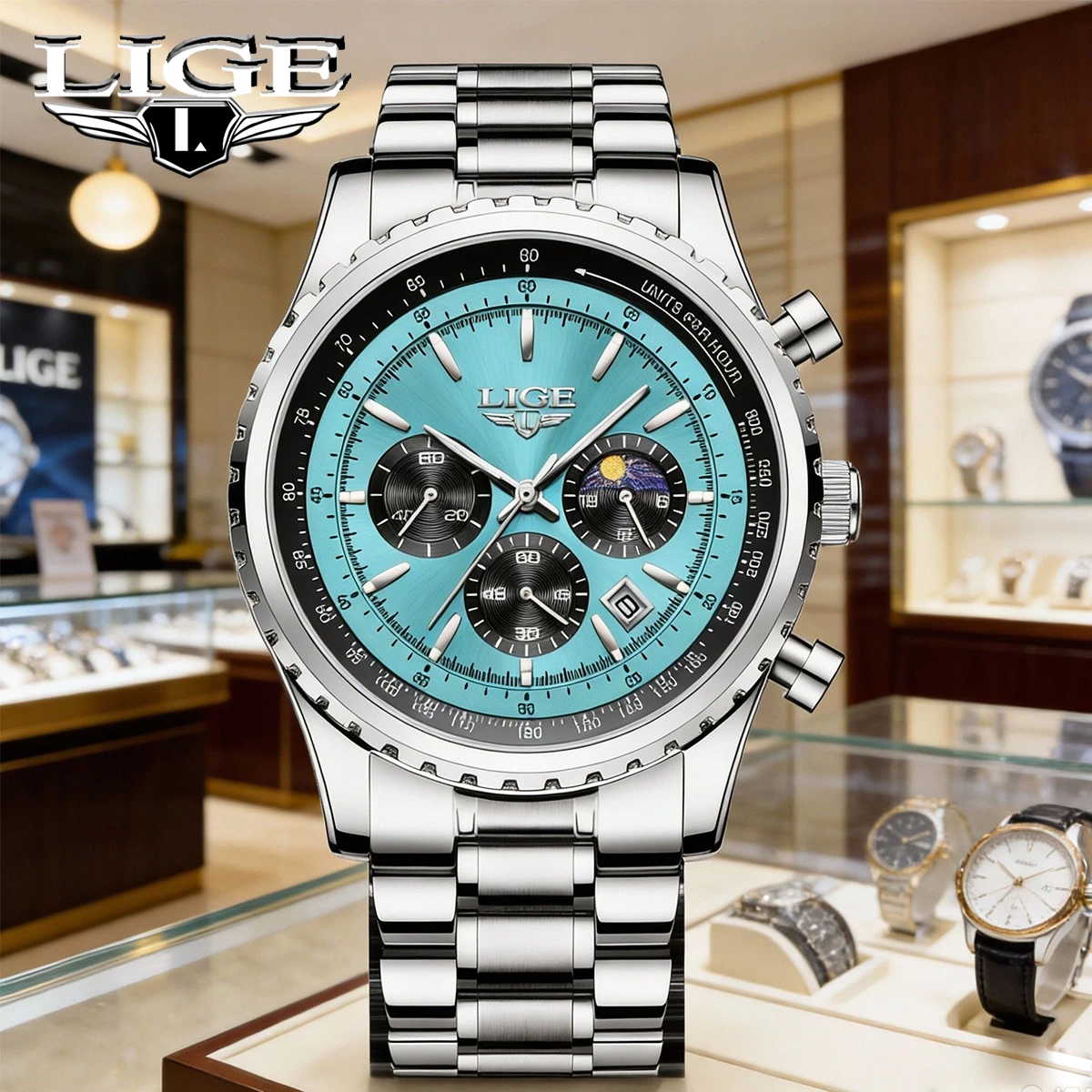 

Мужские роскошные часы LIGE для дайвинга, водонепроницаемые до 30 м, кварцевые наручные часы с датой, спортивные часы, лучший бренд, модные часы Relogio Masculino Reloj