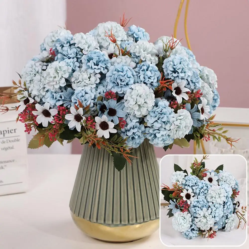 1 Bouquet Simulated Flower Realistic Single Branch 5 Forks Non-fading No Watering No-withering Decorative Vivid Artificial Flowe