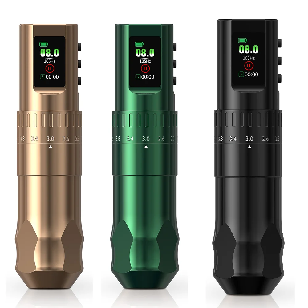 T-Rex Adjustable Stroke Wireless Tattoo Pen, 2.4-4.2mm Rotary Tattoo Machine with LED Display, 1600mAh Battery for Artists