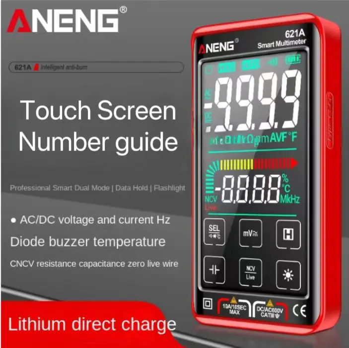 

ANENG 621A Rechargeable Smart Large-screen Digital High-precision Fully Automatic Digital Display Multimeter Anti-burn