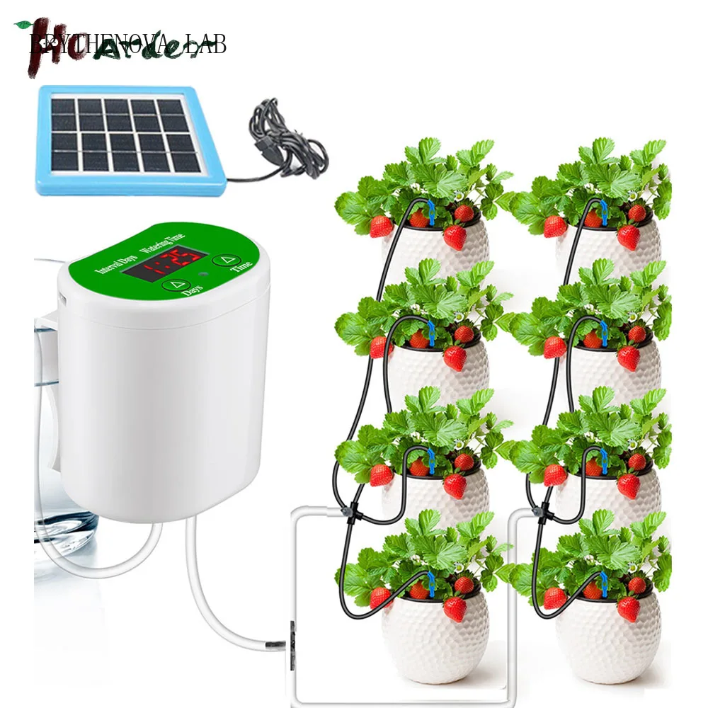 Pump Intelligent Drip Irrigation Water Pump Timer System Garden Watering Automatic Device Solar Energy Chargingpotted Plant