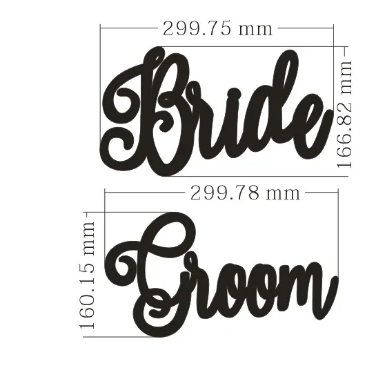 2pcs Groom Bride Wooden Signs Wedding Wood Hanging Tags Groom Bride Door Hanger Groom Bride Wooden Pendant for Anniversary Party