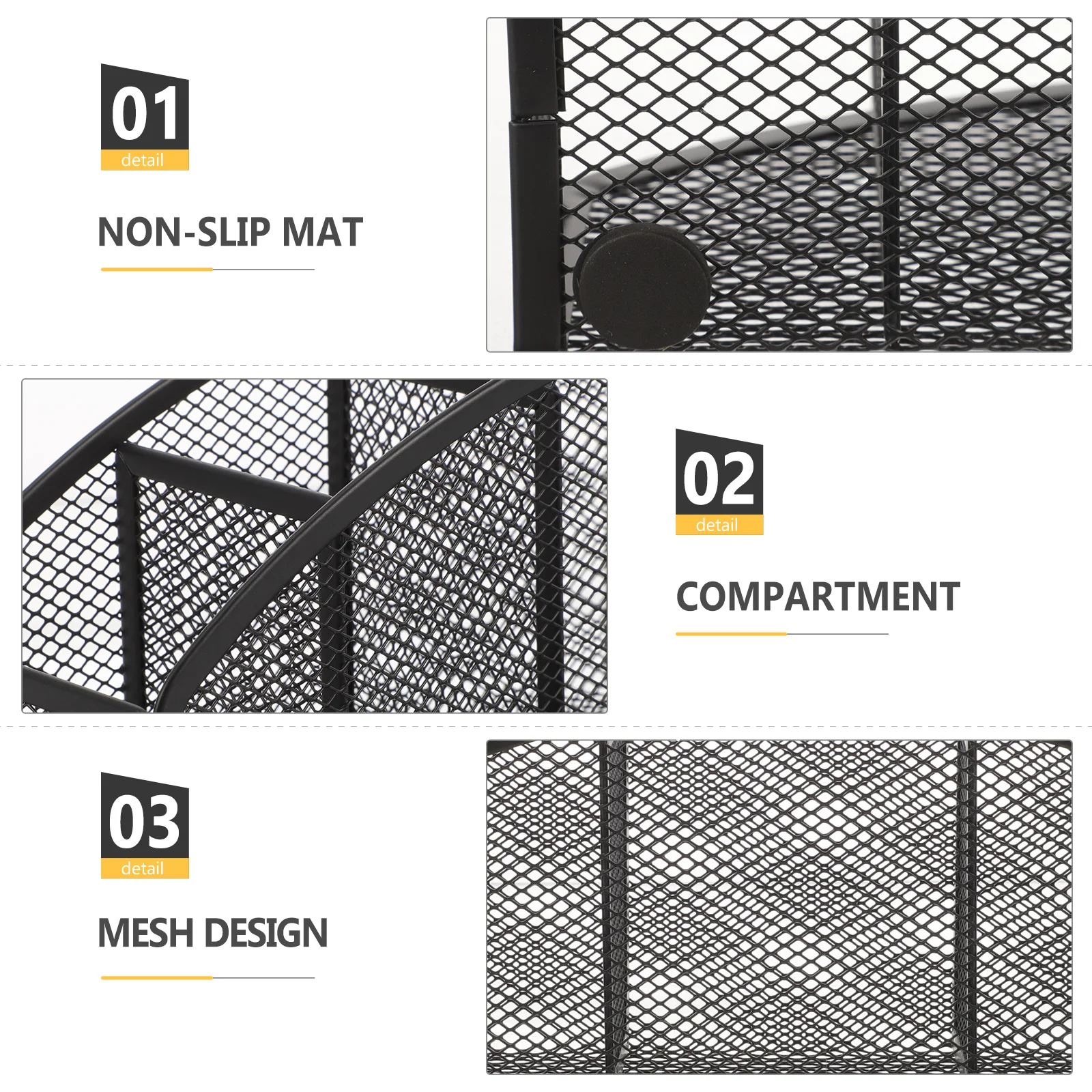 

Metal Mesh Pen Holder Pencil Organizer Stationery Storage Box For Desk Makeup Brush Holder Office Desktop Organizer