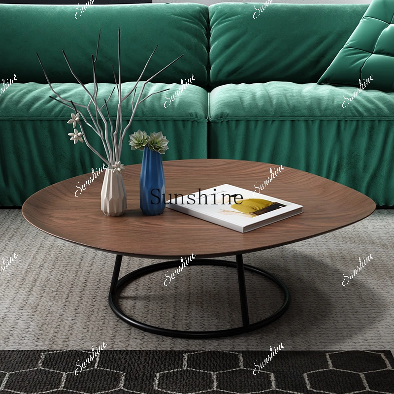 

Modern simple special-shaped round creative coffee table living room combination FT