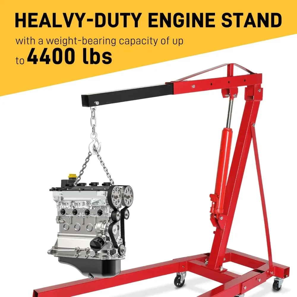Ton 2 Ton Folding Hydraulic Engine Hoist - 4000 Lb Capacity