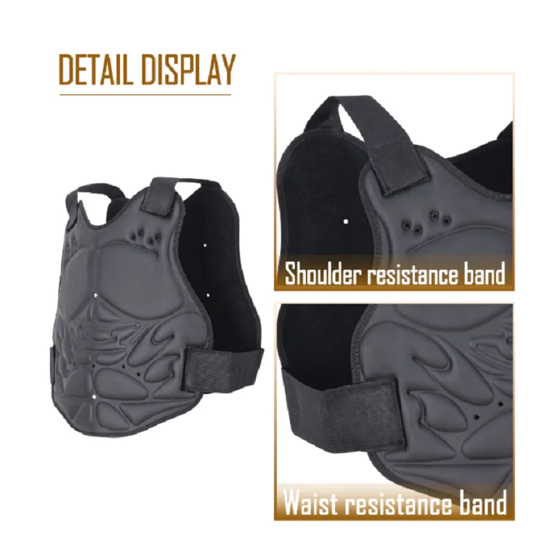 

TAC Protective Vest - Black Adjustable Impact Resistant Protective Back, Suitable For Training Use