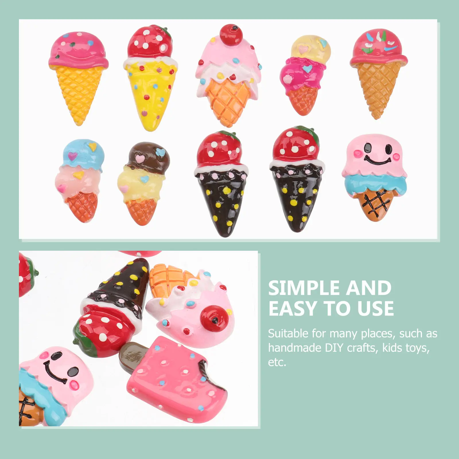 

20 шт. украшений в виде мороженого, креативные поделки своими руками, забавные декорации для дома, офиса, детской комнаты, украшения для вечеринок, уникальные изделия из смолы, подарки