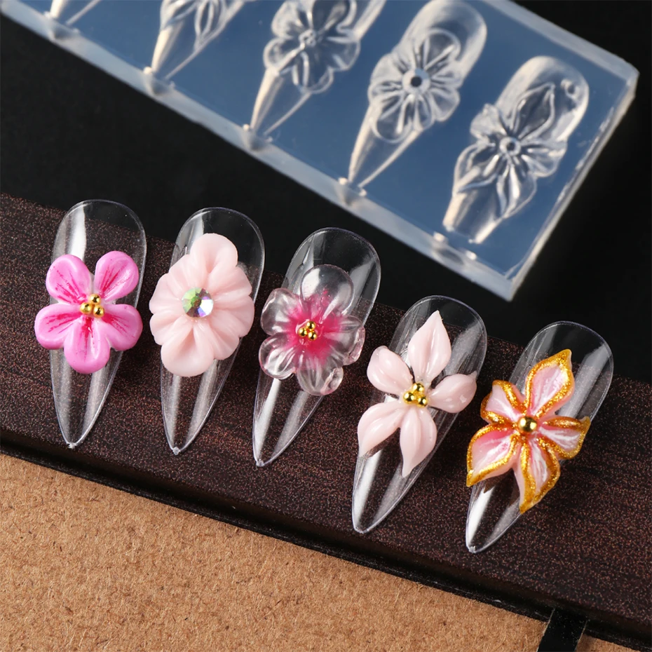 1pc 3D Spring Flower Nail Sili - 3D Printing Ptc 评论和价格
