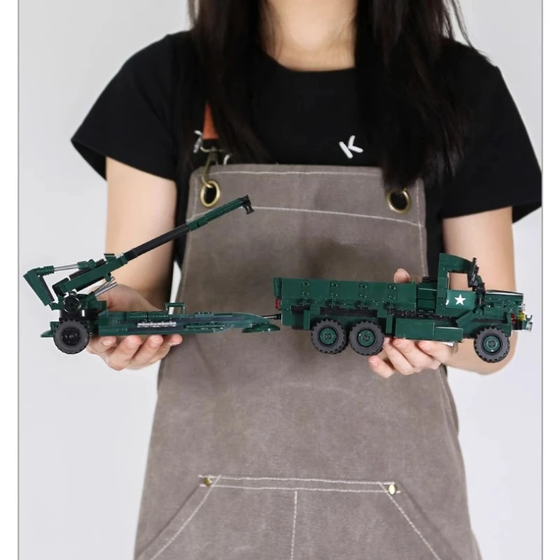 SEMBO トラック M198 タイプ榴弾砲ビルディングブロック子供の教育用手組み立てトレンディなおもちゃデスクトップ装飾品モデルギフト