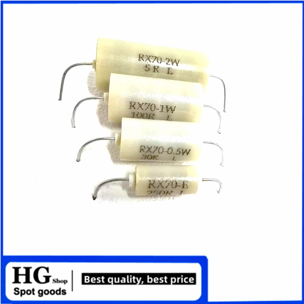 Resistor de precisão de alta precisão, resistor padrão, 1R a 500R, 1K a 100K, RX70, 0.25W, 0.5W, 1W, 2W, 3W, 0,01%