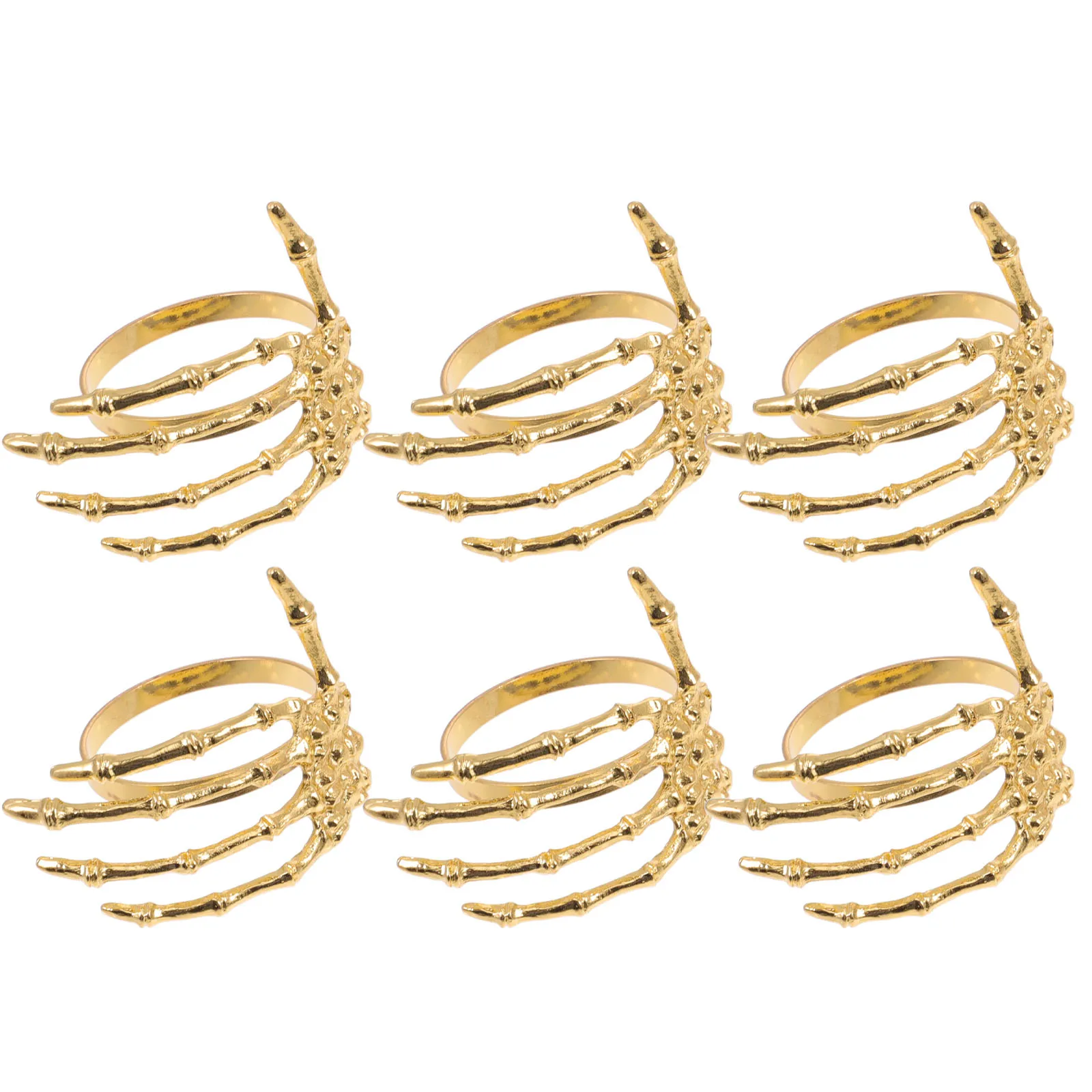 

6 Pcs Ghost H Napkin Rings Halloween Decorative Accessories Gold Color Dinner Party Supplies Stylish Home Table Decor