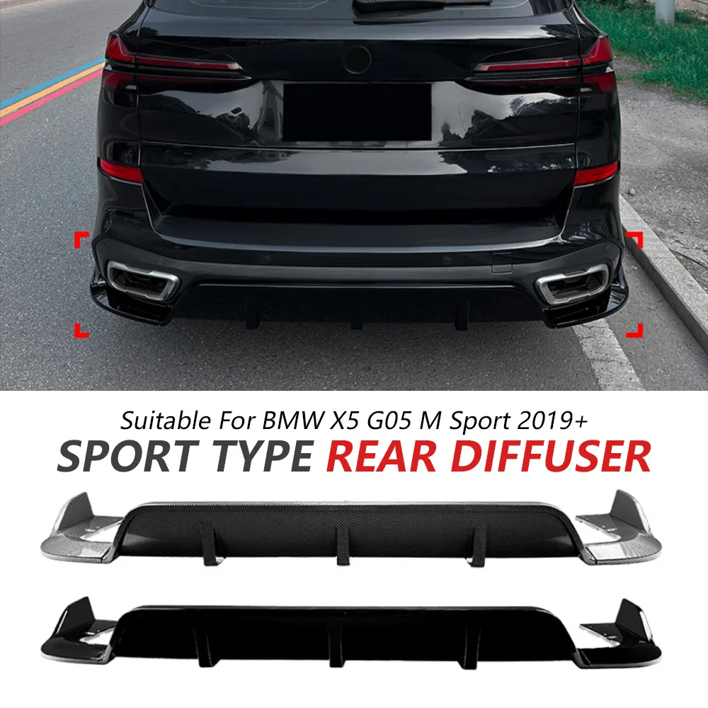 Black Warrior Heckstoßstangenlippe für BMW X5 G05 m Sport 2019+, glänzend schwarz, Sport-Stoßstangenlippenspoiler, Heckdiffusor, Karosserie-Tuning