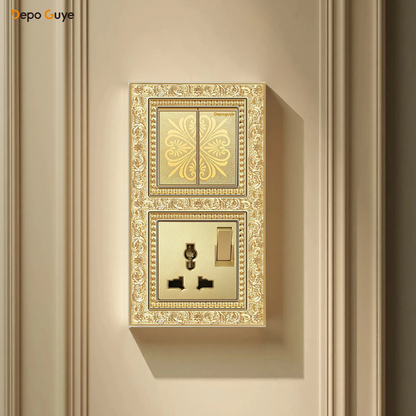 خمر زر عمودي 2 4 6 عصابة 2 طريقة الجدار مفتاح الإضاءة باهتة الاتحاد الأوروبي الاتحاد الأوروبي فرنسا المقبس المخرج 162*86 مللي متر لوحة نحاسية عالمية #6