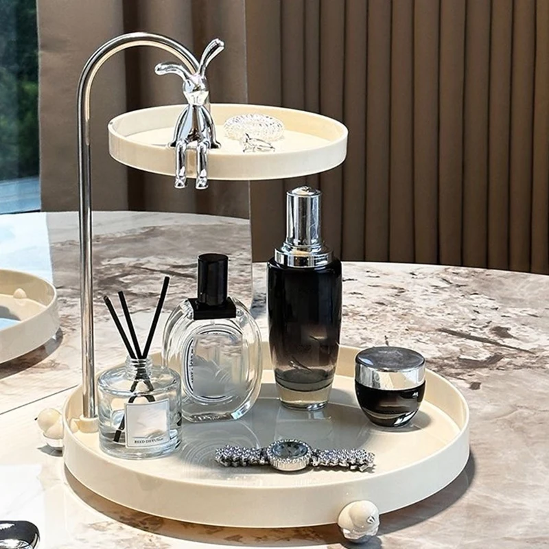 Makeup Organizer Tray Cosmetics Jewelry Lipstick Skin Care Rack Perfume Watch Glasses Key Rack Bathroom Shelf B-A69M