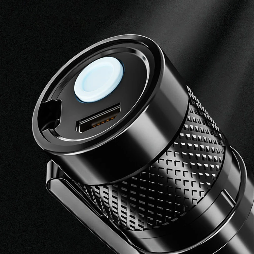 1/2PCS Mini Led Flashlight Built In Battery Zoom Focus Torch Lamp 2000Lumen Adjustable Penlight Waterproof Light For Outdoor 