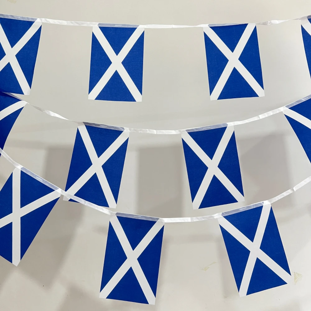 YIXIN 20 Pcs Scottish National Flags 14X21CM Hanging Bunting Banner Flag  Party Event Sports Celebration Decoration Home Decorat