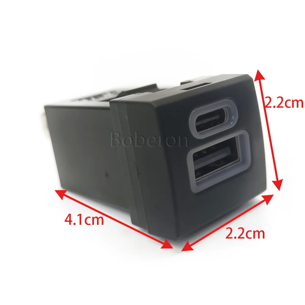 12V Dual USB QC3.0 Type-C PD Car Charger Socket Fast Charge Phone Charging Outlet Power Adapter Fit for Toyota Corolla Camry view 2