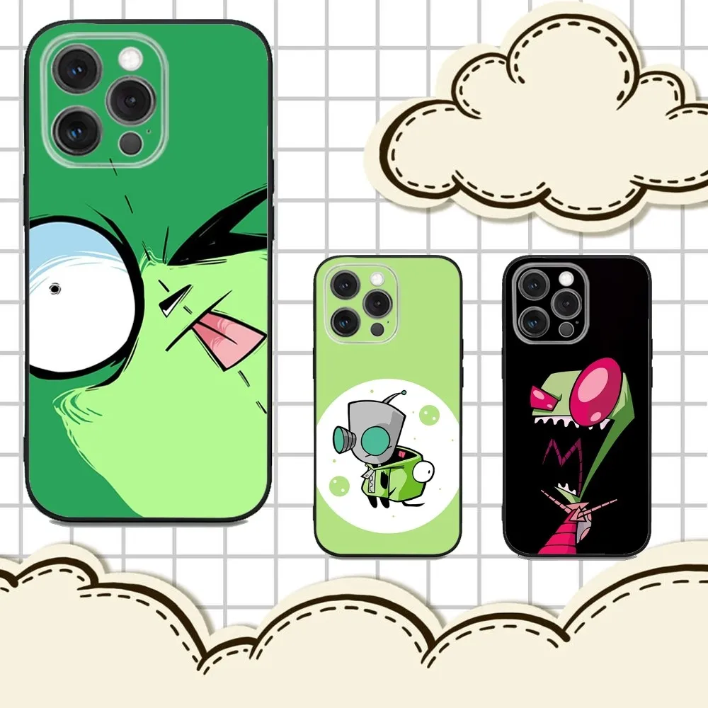 

I-Invader Z-Zim Gir Phone Case For iPhone 16e,16,15,14,13,12,11,Pro,X,XS,Max,XR,Plus,Mini Soft Black Cover