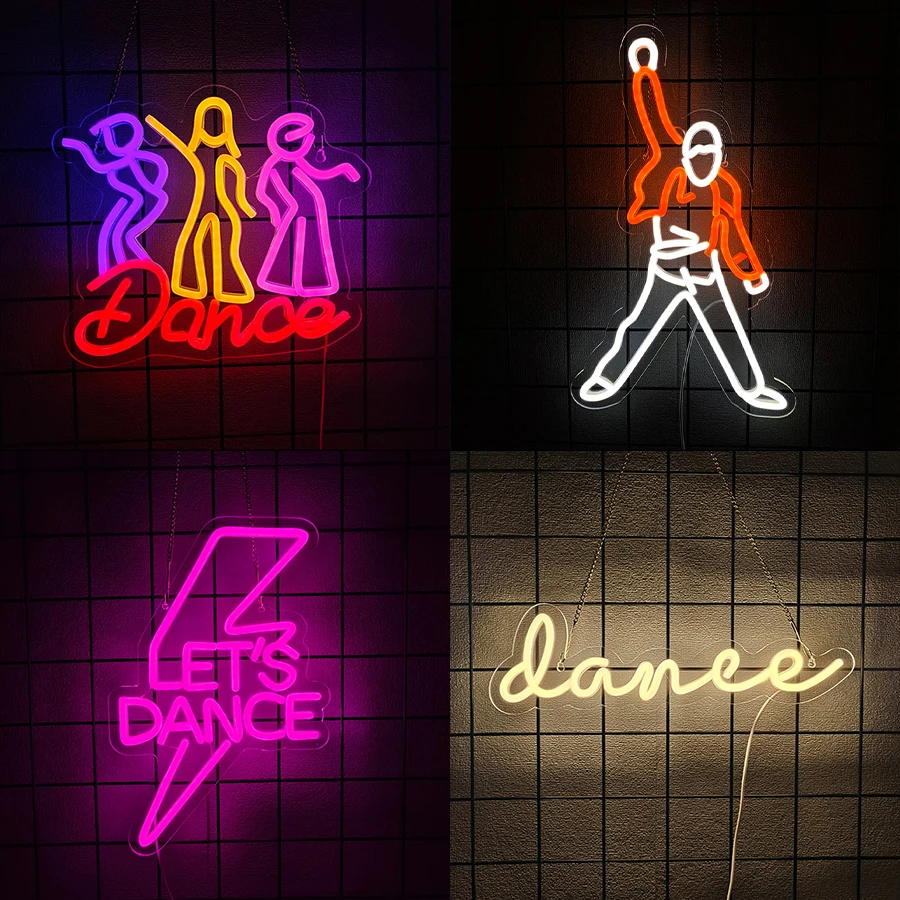 Dance Neon Sign For Wall Decor,Led Neon Light For Dancing Party,Bar,Wedding Decor,Valentine'S Day,Birthday Party,USB Powered