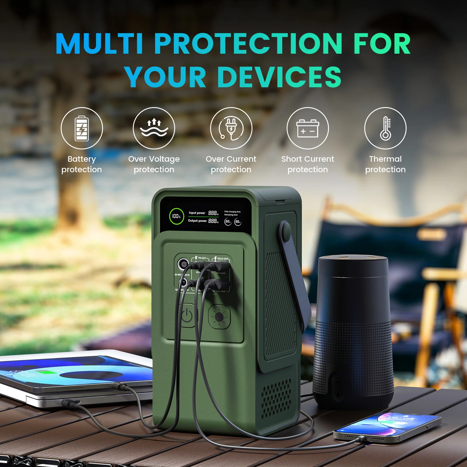 CTOLITY AP200L 200W Portable Power Bank 192Wh Camping LiFePO4 Battery PD3.1 140W Ultra Fast Charging DC Solar Supply Generator image 2
