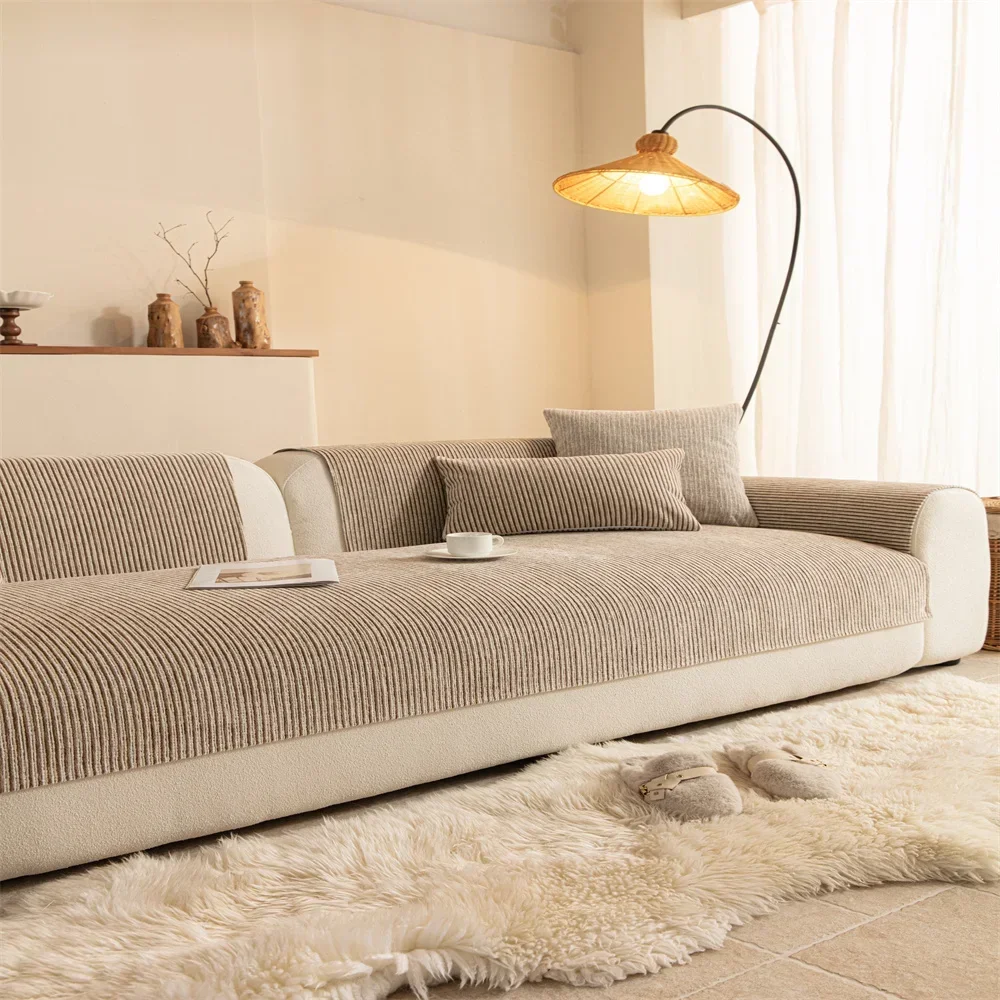 2026 New Autumn and Winter Thickened Light Luxury Non-slip Anti-cat Scratch Non-stick Wool Sofa Cushion Cover Back Towel