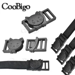 Safety Breakaway Buckles Cat Head Pet Collar Paracord Bracelet Buckle Garment Webbing Strap DIY Accessories Plastic Black 10pcs