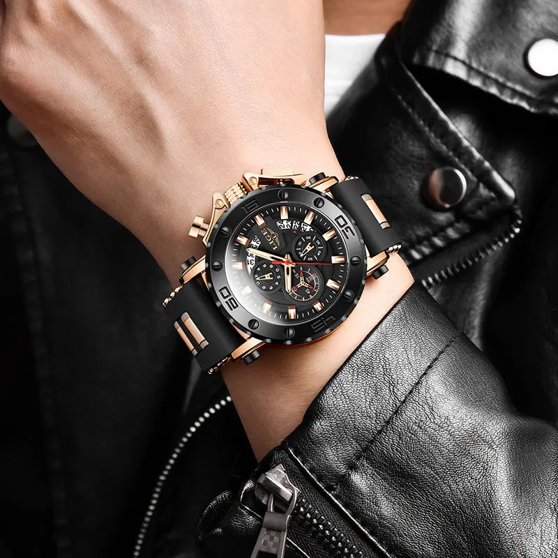 Reloj LIGE 2025 para hombre, marca superior, reloj de cuarzo militar a la moda de lujo, reloj de cuarzo para hombre, cronógrafo deportivo resistente al agua con gel de sílice, reloj Masculino