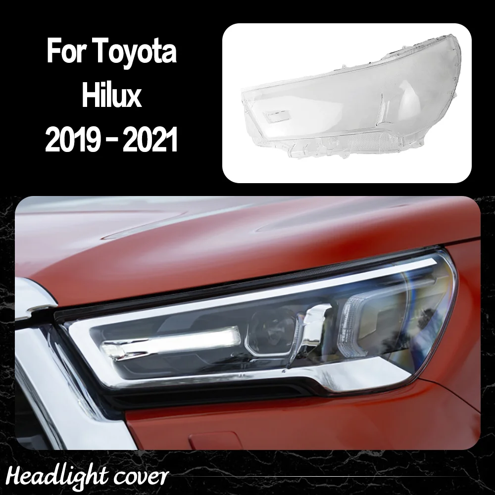 

Car Front Headlight Cover For Toyota Hilux 2019 2020 2021 Headlamp Lampshade Lampcover Head Lamp light Covers Lens Shell Caps