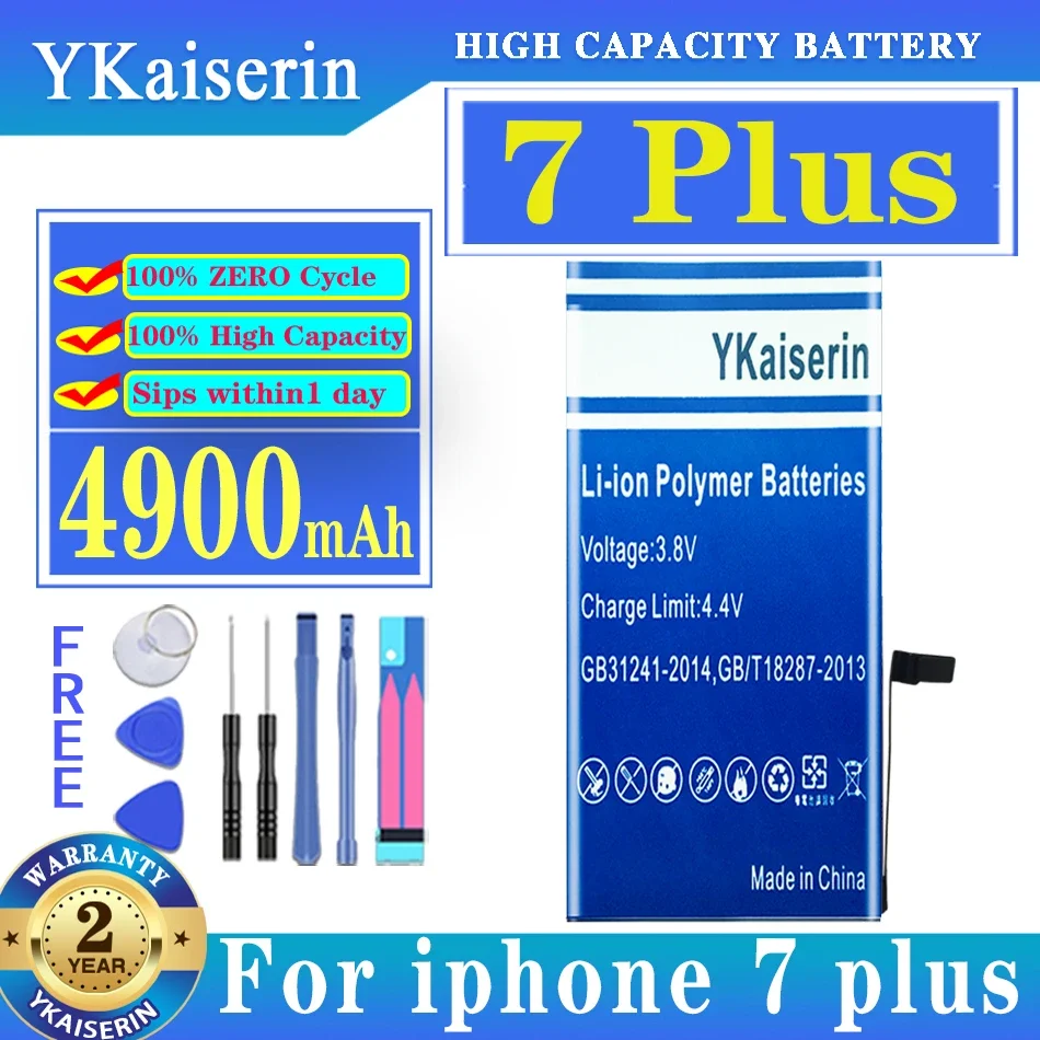 YKaiserin High Quality Battery For Apple iPhone 5S 5C 6 6S 7 8 plus 11 Pro XS max SE XR X 6G Capacity Bateria Free Tools