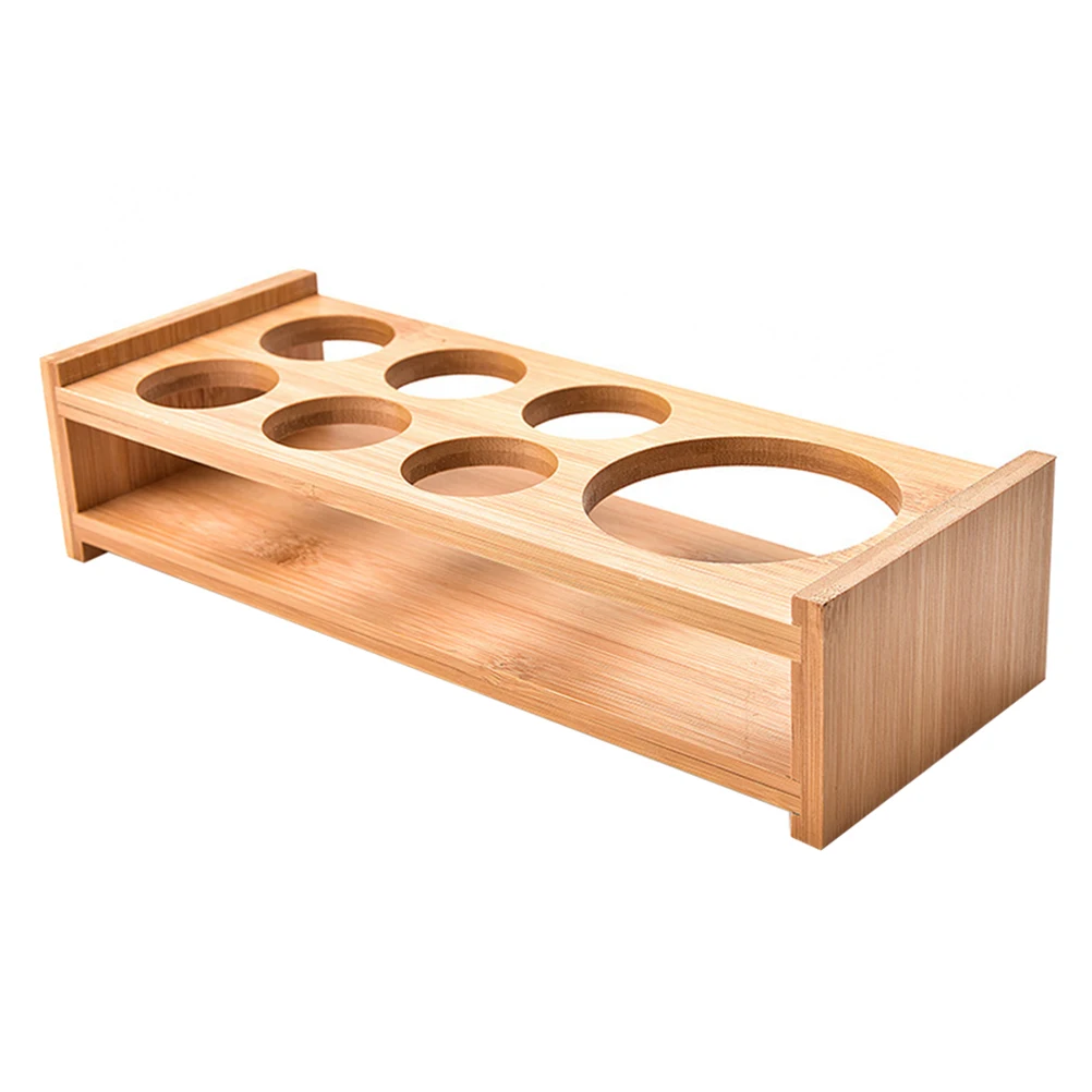 

Bamboo Cup Holder Multi Holes Storage Rack Stand Drinking Glasses Organizer Whiskey Cup Display Home Kitchen Pantry Modern