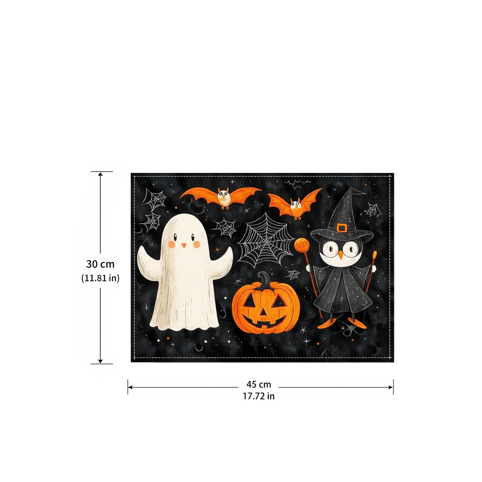 Halloween Pumpkin Pattern Placemats Stain-Resistant Heat-Insulating Oil-Repellent Table Mats for Kitchen Home Decor