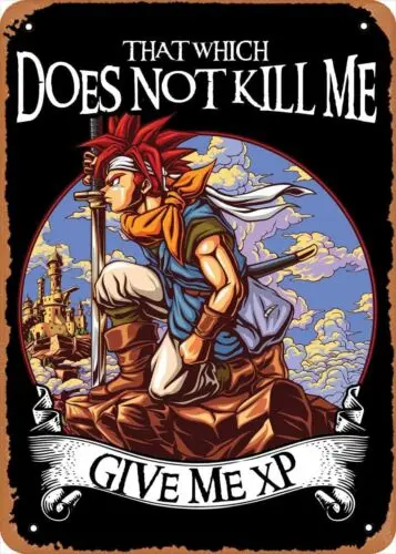 Póster de anime, figura de videojuegos, cartel metálico de estaño, decoración de pared Chrono Trigger