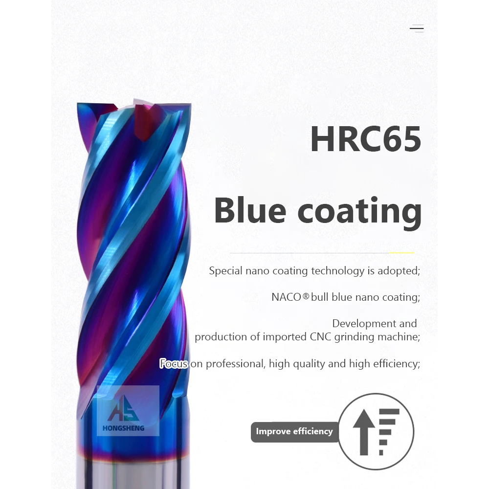 HRC65 Hartmetall-Schaftfräser mit 4 Schneiden 123456789 MM CNC Schneidwerkzeuge Legierung Hartmetall Fräsen Wolframstahl Bearbeitung Quadratischer Fräser – Detail 7