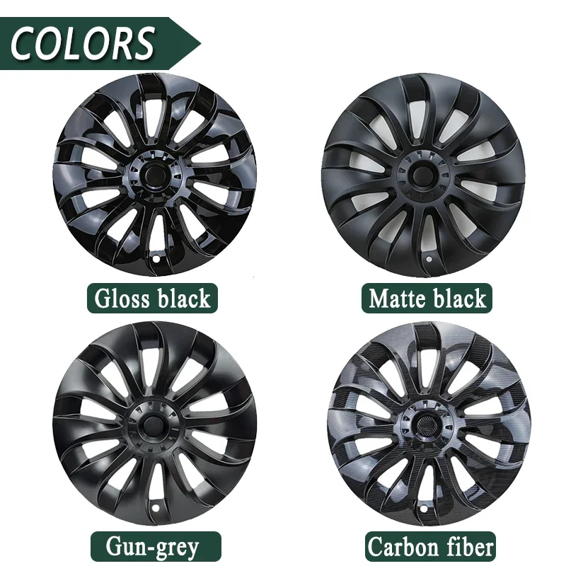 For Tesla Model Y 2020-2022 20inch Hub Caps Wheel Protection Hub Cover Carbon Fiber Pattern Exterior Tire Decoration Accessories