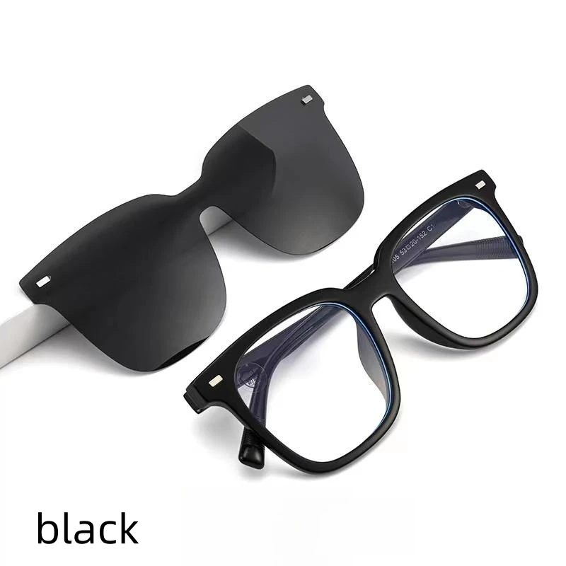 

moojolo Polarized Sunglasses Men Women Magnetic Clip On Glasses Titanium Optical Prescription Eyewear Frames Eyeglasses 82105