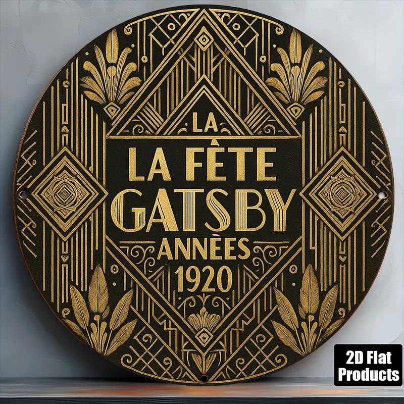 2D Flat - 1pc 8*8In/20X20Cm 2D Flat Round Sign, Vintage Decorative Plaque about 